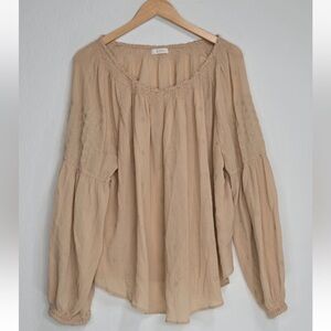 Doen Daisy Peasant Top Toast Size L Womens